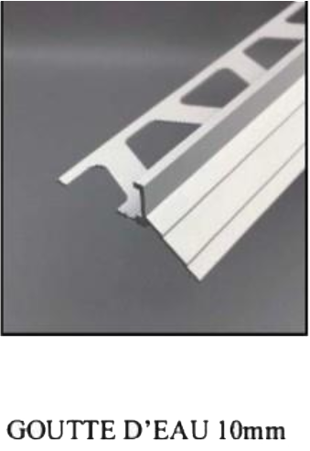 Profil Goutte d'eau balcon luxp - GE 10mm 2500x10mm, Aluminium, pour intérieur et extérieur