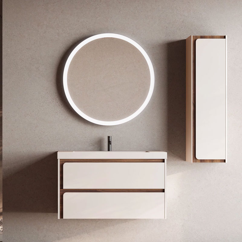 Ensemble meuble INDICO + vasque céramique Flat 60cm Blanc/Valenti 60x55x45cm, Melaminé, pour