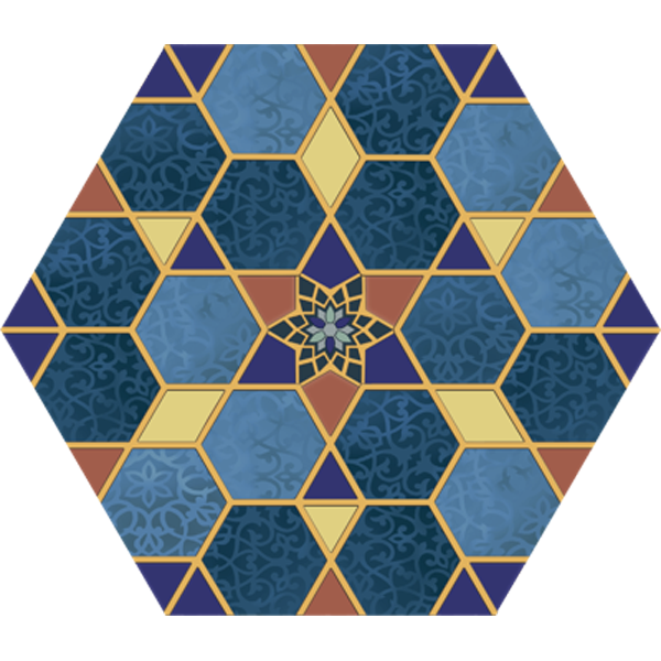 Carrelage hexagonal Khalal 25 x 22cm, Grès cérame, pour intérieur et extérieur