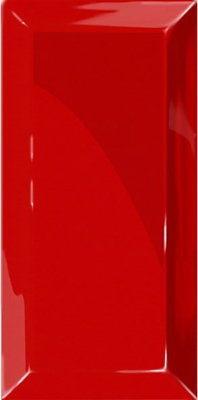 Faïence Metro Bisel Rojo brillant 15 x 7.5cm, Pate rouge, pour intérieur et extérieur