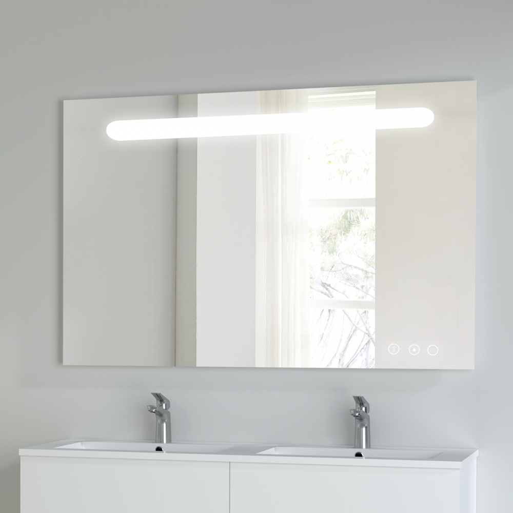 Miroir rectangle 120x80 cm à LED et musique par enceintes bluetooh