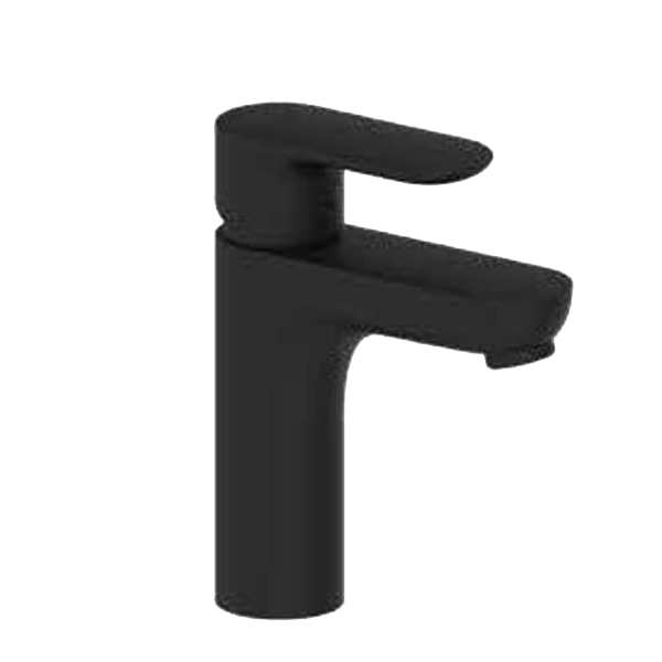 Mitigeur de lavabo monocommande Alsacia Noir mat 16.5 x 14cm, Laiton, pour intérieur et extérieur