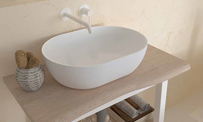 Vasque Monaco Solid 47.5 x 34cm, Solid Surface, pour intérieur et extérieur