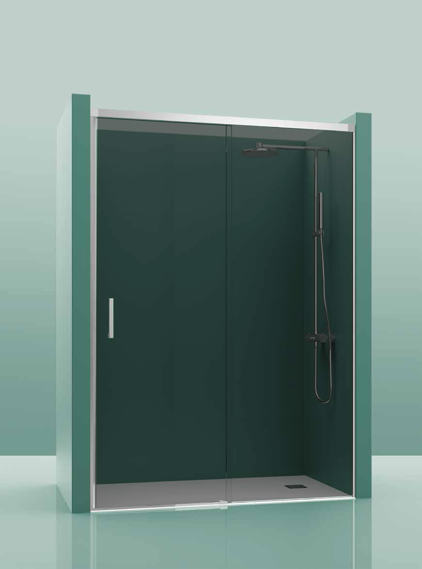 Paroi de douche COSMOS-100 - installation de 160 à 164cm - décor parsol fumé 160-164cm, \