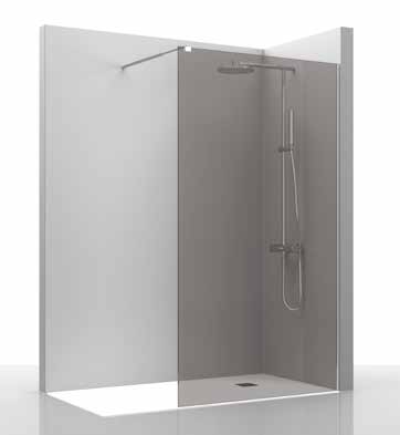 Paroi de douche WALK-IN - 100cm verre décor parsol fumé 100cm, , pour intérieur et extérieur