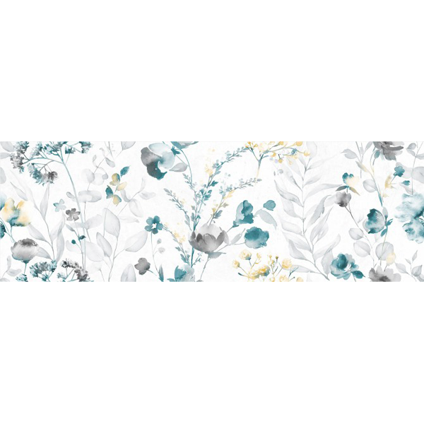 faïence florale Blancos Poem décor rectifié 90 x 30cm, Pate blanche, pour intérieur