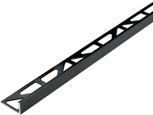 10mm Alu noir - 2.5ml Profilé bord droit 2500x10mm, Aluminium, pour intérieur et extérieur