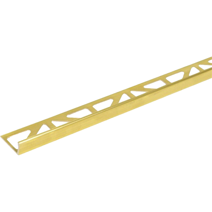 10mm Alu or mat - 2.5ml Profilé bord droit 2500x10mm, Aluminium, pour intérieur et extérieur