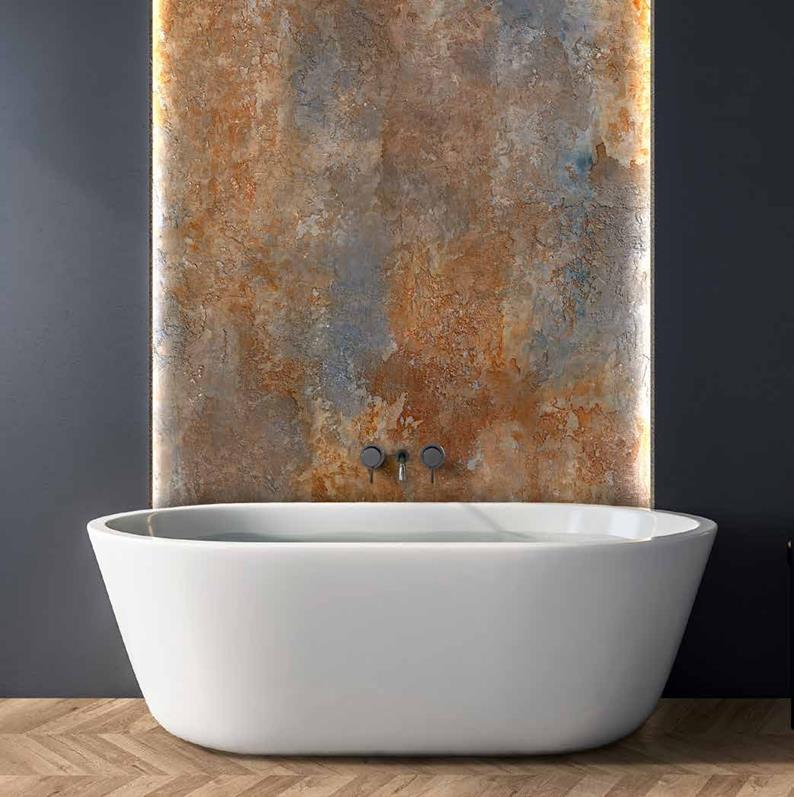 Panneaux SPC PVC Rocko rusty copper k104 280 x 123cm, SPC, pour intérieur et extérieur