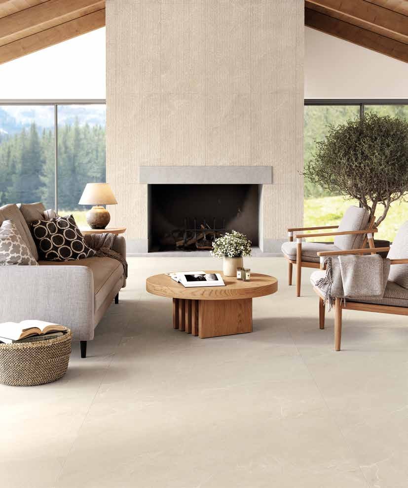 Carrelage Cortina Stone Sabbia 61x122cm 122 x 61cm, Grès cérame, pour intérieur et extérieur