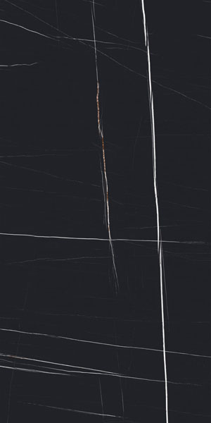 carrelage aspect marbre Sahara Noir brillant 120 x 60cm, Grès cérame, pour intérieur et extérieur