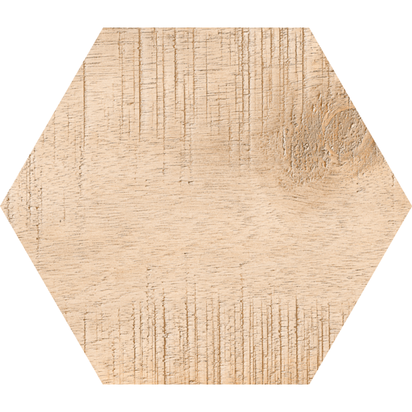 Carrelage hexagonal Sawnwood Brown 25 x 22cm, Grès cérame, pour intérieur et extérieur