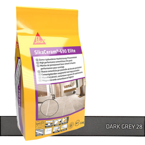SIKA joint ciment 690 Elite Dark grey 28 - 5Kgs