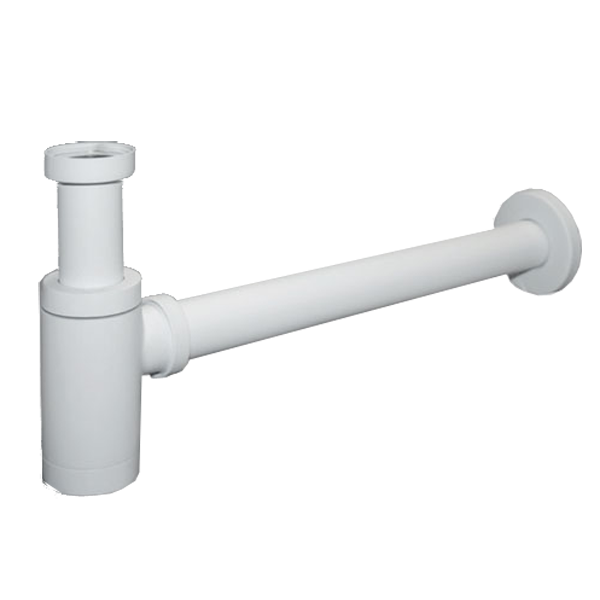 Siphon rond A&B Blanc mat 40 x 26.5max cm, Métal, pour intérieur et extérieur