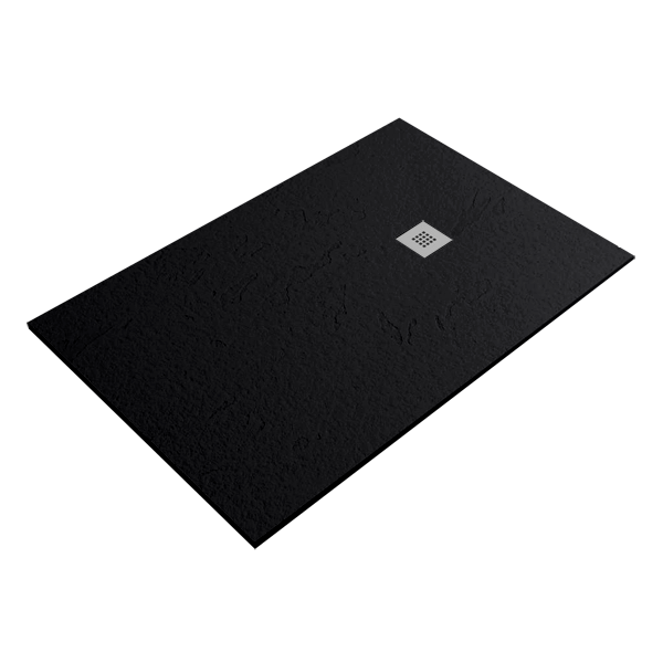 Receveur de douche Smart Slate Noir 80x80cm 80x80x2.5cm, Gel Coat, pour intérieur et extérieur