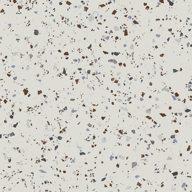 carrelage terrazzo South White 100x100R 100 x 100cm, Grès cérame, pour intérieur et extérieur