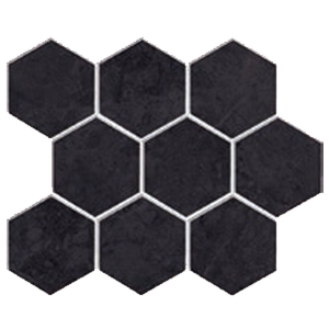 carrelage Titanium Graphite Hexagon 35.5 x 29.2cm, Grès cérame, pour intérieur et extérieur
