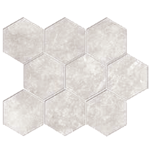 carrelage Titanium Ivory Hexagon 35.5 x 29.2cm, Grès cérame, pour intérieur et extérieur