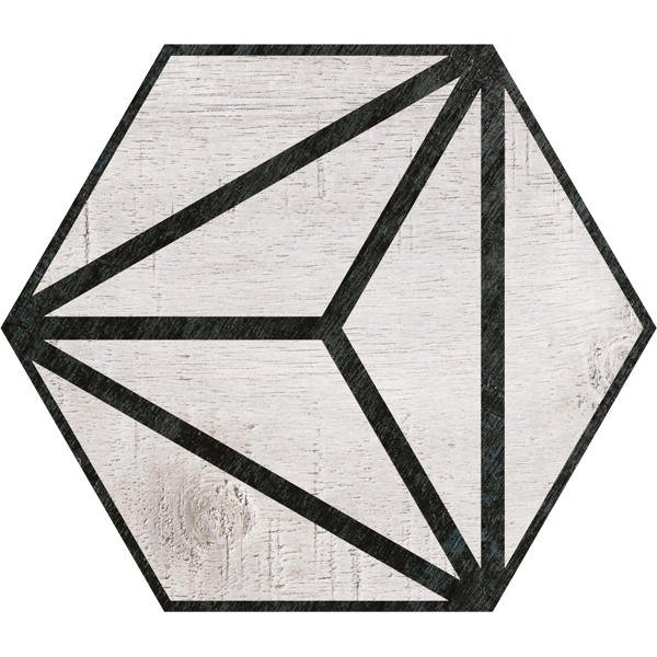 carrelage hexagonal Tribeca Grey 25 x 22cm, Grès cérame, pour intérieur et extérieur