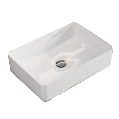 Vasque à poser céramique blanche TUNDRA 53 x 37.5 x 13cm, Céramique, pour 