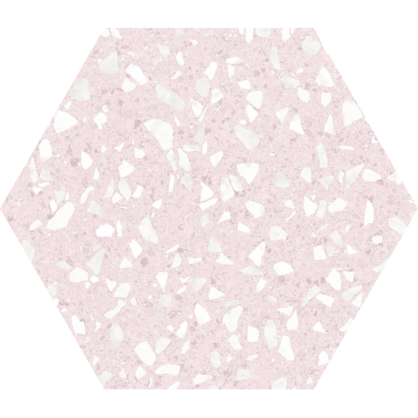 carrelage hexagonal Venice Pink 25 x 22cm, Grès cérame, pour intérieur et extérieur