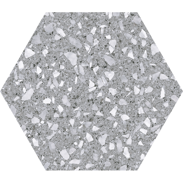 carrelage hexagonal Venice Silver 25 x 22cm, Grès cérame, pour intérieur et extérieur