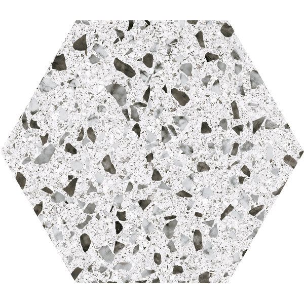 carrelage hexagonal Venice White 25 x 22cm, Grès cérame, pour intérieur et extérieur
