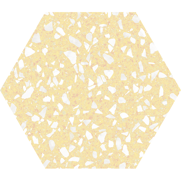 carrelage hexagonal Venice Yellow 25 x 22cm, Grès cérame, pour intérieur et extérieur