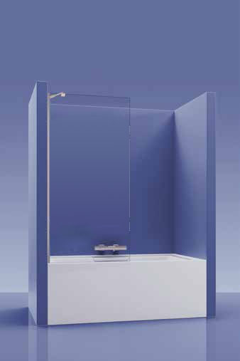 Parois de baignoire walk-in500 80cm verre transparent 145 x 80cm, , pour intérieur et extérieur