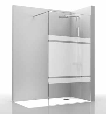 Paroi de douche WALK-IN - 120cm verre décor loft 120cm, , pour intérieur et extérieur