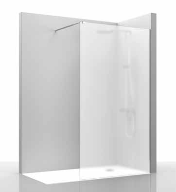 Paroi de douche WALK-IN - 110cm verre décor mat 110cm, , pour intérieur et extérieur