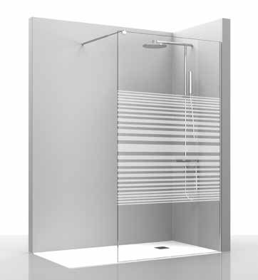 Paroi de douche WALK-IN - 90cm verre décor rayas 90cm, , pour intérieur et extérieur