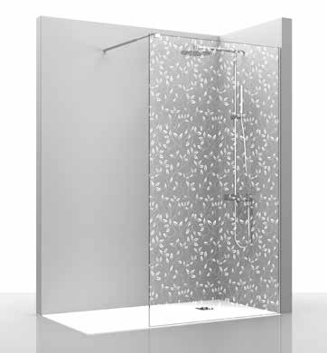 Paroi de douche WALK-IN - 110cm verre décor taiga 110cm, , pour intérieur et extérieur