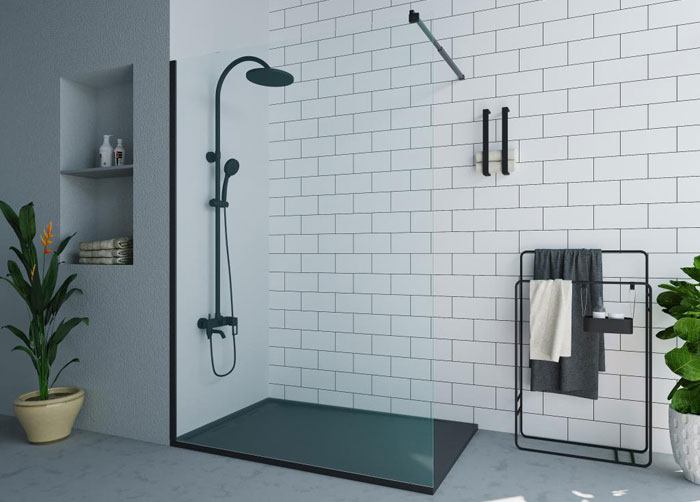 Paroi de douche WALK-IN - 140cm verre transparent 140cm, \