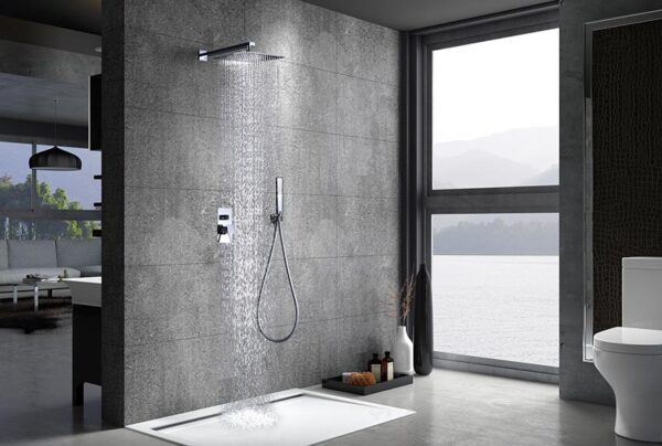 Douche encastrable SUECIA chrome- BDC032-6CR 25 x 25cm, \
