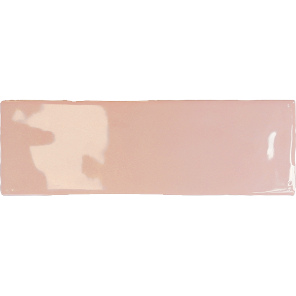 Faïence Borgo Rose brillant 20 x 6.5cm, Pate blanche, pour intérieur et extérieur