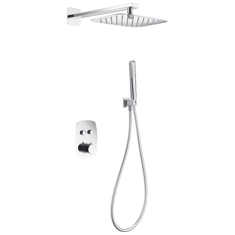 Ensemble de douche thermostatique chromé HIDRA GPH035 30x20cm, \