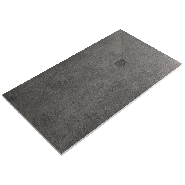 Receveur de douche Imagine XLIFE Granite Anthracite 120x80cm 80x120x2.4cm, Gel Coat, pour intérieur et extérieur