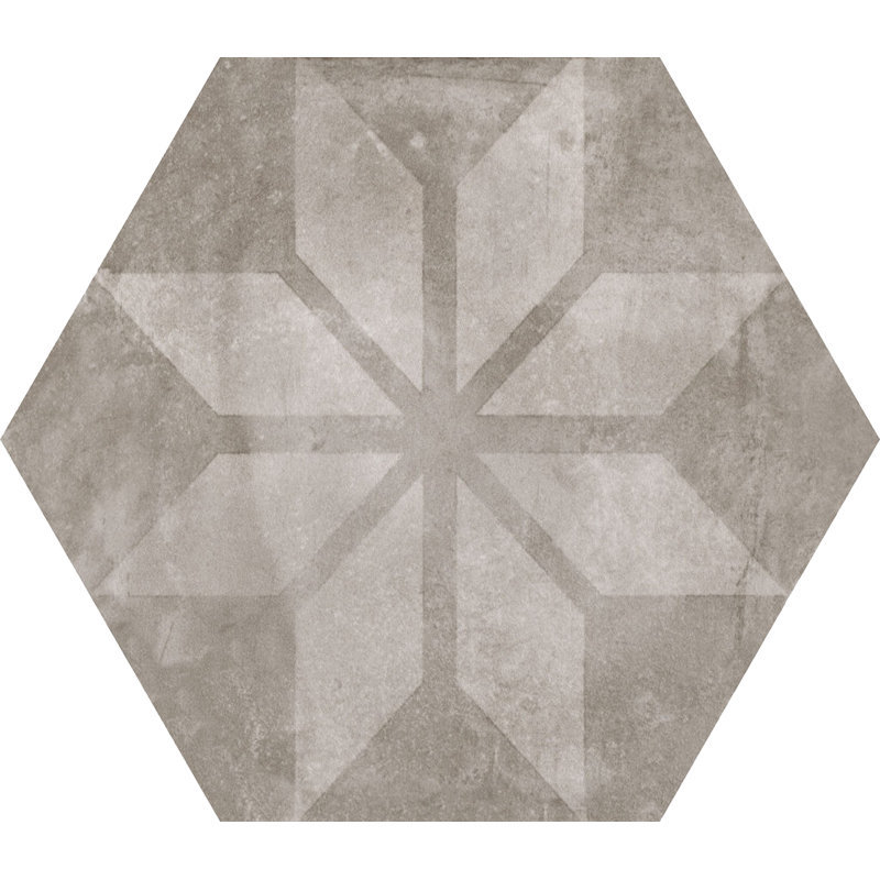 carrelage hexagonal Menorca mix Gris 20 x 17.5cm, Ciment, pour intérieur et extérieur