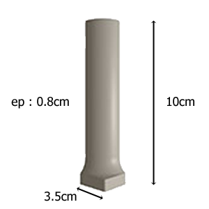 Angle externe arrondi Keratec Perola 10x2.5cm 10x2.5cm, Grès cérame, pour intérieur et extérieur