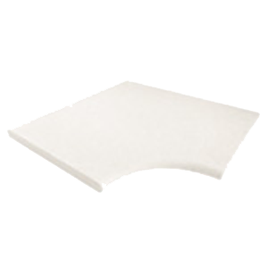 Margelle angle Grenoble Blanc R-15,5 50 x 50cm, Ciment, pour intérieur et extérieur