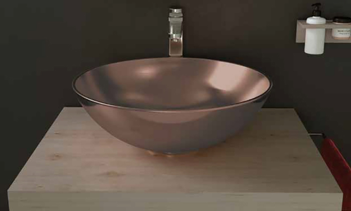 vasque Bol Bronze 40 x 40cm, Céramique, pour intérieur et extérieur