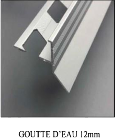 Profil Goutte d'eau balcon luxp - GE 12mm 2500x12mm, Aluminium, pour intérieur et extérieur