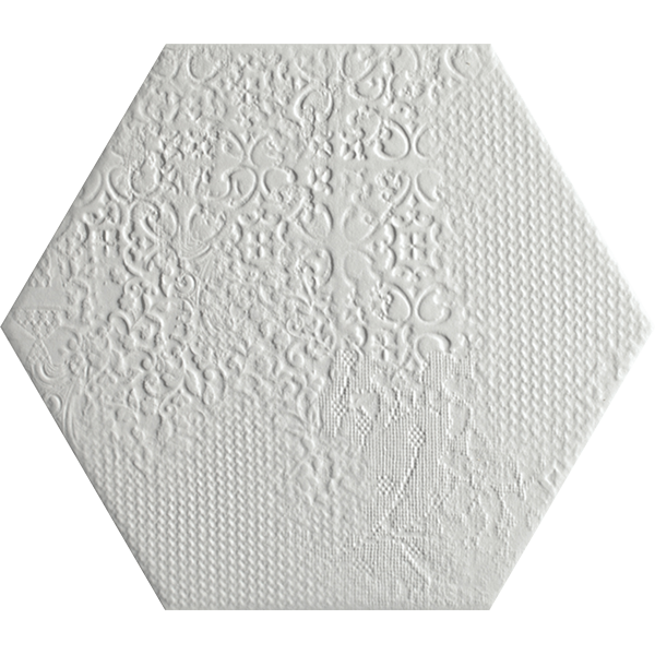 Carrelage hexagonal Milano White 25 x 22cm, Grès cérame, pour intérieur et extérieur