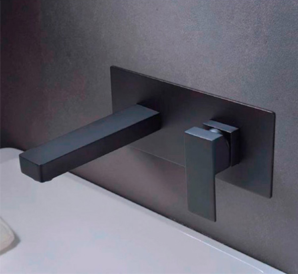 Robinet de lavabo encastré SUIZA noir mat - GLE020/NG 22 x 17.5 x 9cm, Laiton, pour intérieur